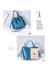 Women's Top Handle Handbag Hologram Matte Frosted High Quality Geometric Bucket Bag Feminine