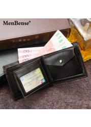 New Leather Men Wallets High Quality Zipper Short Desigh Card Holder Male Purse Vintage Coin Holder Men Wallets Cards Protectors