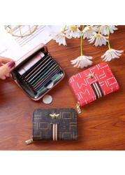 Women Bank Card Holder Little Bee Card Wallet 9 Bit Rfid Blocking Wallet Credit Business Card Holder Large Capacity Coin Purse