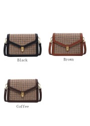 MSGHER Plaid PU Leather Crossbody Bags For Women 2022 Luxury Brand Chain Shoulder Messenger Bag Small Female Travel Bags