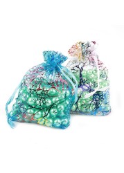 100pcs/lot Colorful Organza Drawstring Bags Pouch Bag Jewelry Packaging Bags Wedding Gift Bags