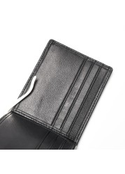 Male Card Holder Genuine Woven Leather Fashion Design Slim Wallet Front Pocket Money Clip Small Wallet for Men Women Luxury Brand