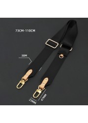 Large wide canvas strap nylon strap luxury designer shoulder bag strap replacement with genuine leather handbag accessory parts