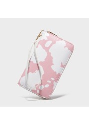 Women Wallet PU Leather Clutch Bag Ladies Long Wallet New Fashion Trendy Cow Pattern Bag Long Card Bag Coin Purse Female Bag