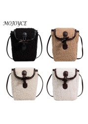 Square Box Women's Retro All-match Small Bag Luxury Wool Messenger Shoulder Bags Lamb Hair Shoulder Bag