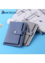 Fashion Women Solid Color Credit Card ID Card Multiple Slot Card Holder Ladies Casual PU Leather Small Coin Purse Pocket Wallet