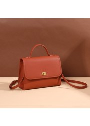 New leather ladies bag light luxury underarm square box small shoulder bag hand-held messenger bag women