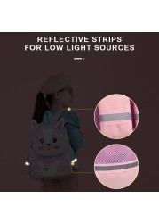 Kawaii Cartoon Children Backpack Nylon Waterproof Kids School Bag Large Capacity Travel Bags Reflective Strip Shoulder Bags