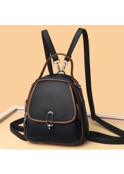 Fashion Vintage Leather Women Shoulder Bag Backpack Multifunctional Luxury Handbag Women Messenger Bags Female Crossbody Bags