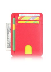 Men Leather Bank ID Credit Card Holders Ultra Slim Rfid Blocking Wallet Mini Size Business Card Protector Case Cover Ultra Thin