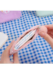 Cute Women Bag Sanitary Napkins Flannel Girls Coin Purse Sweet Embroidery Animals Card Case Holder Storage Female Money Bag