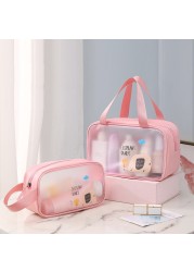 1PC PVC Women Cosmetic Bag Large Capacity Makeup Bag Waterproof Transparent Cosmetic Organizer Storage Bag Clear Cosmetic Bag