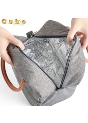 Thermal lunch bag for men and women gray Oxford cloth aluminum foil insulation multi-size shoulder bag waterproof camping bag