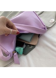 Ladies Soft PU Leather Underarm Bag Solid Color Fashion Women Vintage Handbags Popular Simple Female Daily Shoulder Bags