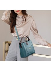 Ladies large capacity bucket bag high quality leather shoulder bags for women 2022 fashion ladies crossbody bags branded handbags