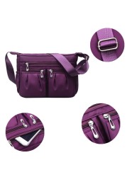 Nylon diagonal cross bag youth fashion casual version ladies large capacity shoulder bag waterproof solid color bag