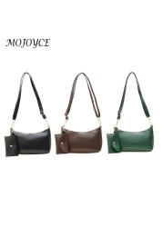 Pure Color Women Shoulder Bag PU Leather Underarm Bags Arbitrary Bags Shopping Bag Ladies Vintage Leisure Bags