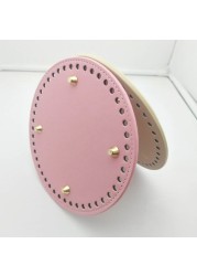 Round Bottom for Knitting Bag PU Leather Rivet Women Handbags Handmade DIY Bag Accessories DIY Crochet Bottom Bag