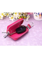 2022 New Korean Key Holder Cowhide Women Housekeeper Key Wallet Cartoon Rabbit Creative Gift Key Organizer Car Key Bag