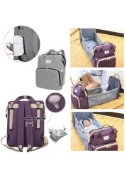 2020 New Woman Portable Folding Bed Light Diaper Backpack Large Capacity Multifunctional Leisure Double Shoulder Nappy Bag