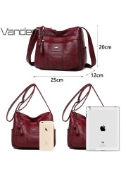 many pockets shoulder crossbody bags for women 2022 brand leather ladies designer handbags winter style messenger bags sac a main