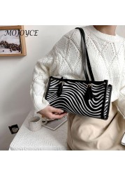 Women Shoulder Bags Zebra Animal Pattern Print Shopping Bag Handbag Women Casual Square All-match Shoulder Bags Tote