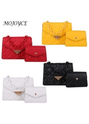 PU Leather Diamond Lattice Handle Shoulder Bags with Purse Lady Solid Color Composite Bags for Women Outdoor Shopping