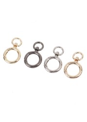 4pcs Open Circle Snap Hook Spring Gate O Ring Trigger Clasps Leather Bag Strap
