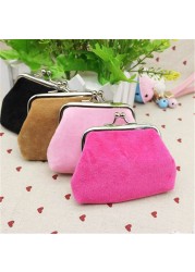 Women Corduroy Small Wallet Coin Purse Clutch Handbag Bag Girls Card Holder Keychain Bag Sanitary Napkins Travel Makeup Bag