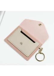 Korean version card holder cute student candy color ultra-thin wallet multiple ID card holders keychain package small wallet purse