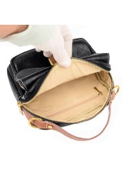 Fashion Vintage Women Messenger Bag Cowhide and PU Leather Designers Handbag Luxury Women Shoulder Bags Female Crossbody Bags