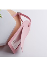 Anti-lost PU Leather Bag Tags Label Holder Travel Bag Label Holder Transparent ID Name Card Window For Adult Students