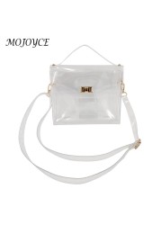 Women Bags Chain Shoulder Bags PVC Passenger Handbag Transparent Bags For Women Outdoor Shopping Travel Bag