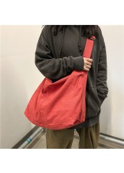 DIGERUI Casual Messenger Bag Women Shopper Canvas Tote Bag Female Solid Simple Large Capacity Shoulder Bag Female Crossbody Bags