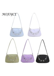 Solid color crescent shape shoulder bag casual lady small messenger bags for women outdoor travel business