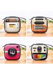 Creative Retro Personalized Small Coin Wallet Purse Kids Headphone Bag Box Coin Purse Women Retro Tape Camera Tin Bag