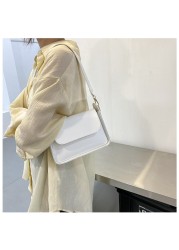 Qiaoduo 2022 Fashion Women Shoulder Bag Soft PU Leather Underarm Female Bags Solid Color Small Square Box Wide Strap Handbag