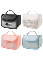 PVC Waterproof Large Capacity Cosmetic Bag Clear Zipper Portable Makeup Bags Waterproof Travel Portable Pouch