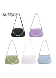 Solid color crescent shape shoulder bag elegant women's large casual small handbag leisure purse bag for women