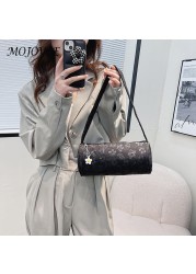 Women Canvas Flower Pattern Underarm Bag Zipper Round Shape Crossbody Bag Women Small Handbag Summer Trend New New Shoulder Bag