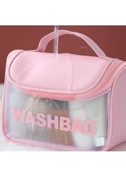 Transparent Cosmetic Makeup Bags PVC Waterproof Large Capacity Portable Wash Bag for Ladies Travel Cosmetic Organizer