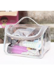 2022 Ladies Transparent Waterproof Cosmetic Bag Female Wash Toilet Bag Organizer Large Capacity PVC Travel Makeup Storage Bag