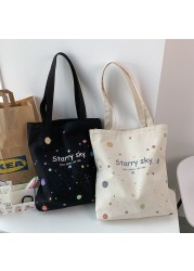 Bfuming Canvas Portable Girls Shopping Bag Shoulder Bag Fashion Large Capacity Handbag Tote