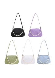 Fashion Women Zipper Crescent Shoulder Bags Casual Zipper Messenger Bag for Ladies Outdoor Shopping