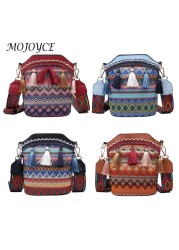 Women Shoulder Crossbody Bags Woven Tassel Small Bucket Female Handbags Messenger Handmade Bags Ladies Handbags