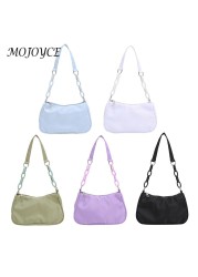 Solid Color Crescent Shape Shoulder Bag Elegant Women Large Casual Small Handbag Leisure Purse Bag for Women