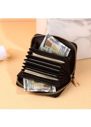 Solid Crocodile Pattern Women Card Holder PU Leather Credit Card Holder Zipper Business Card Pocket Unisex Travel Wallet