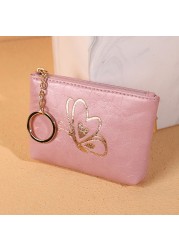 2022 New Small Zipper Coin Purse Female PU Leather Keychain Clutch Bag Brand Designer Women Wallet Small Lipstick Bag Wholesale