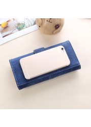 Women's PU Leather Long Clutch Matte Wallet Fashion Lady Multi-pocket Phone Card Holder Wallet Female Casual Solid Handbag Wallet