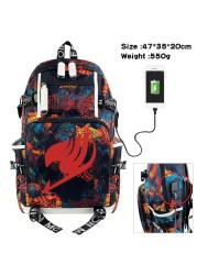 Fairy Tail Anime Backpack Large Capacity School Bag Men Women Multifunctional Laptop Backpack Travel Bag